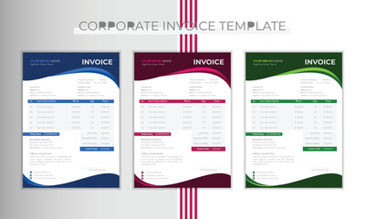 Attractive invoice template design