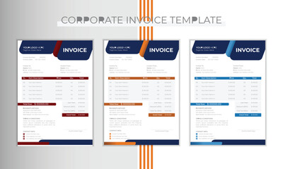 Creative invoice template design in vector