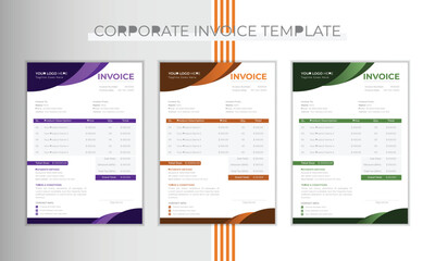 Simple & Unique invoice template design in vector