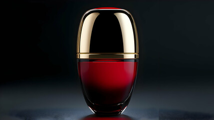 Red and Gold Glass Bottle Realistic Image