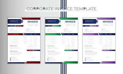 Attractive & Unique invoice template design in vector