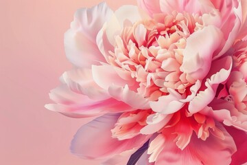 Beautiful pink peony background in vintage style. Neural network ai generated art