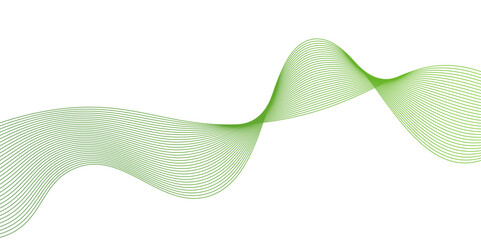 Abstract Green Wave Line Background, green wave melody lines on white background, Vector abstract graphic design Banner Pattern background template.White green Abstract Wallpaper