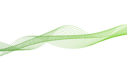 Abstract Green Wave Line Background, green wave melody lines on white background, Vector abstract graphic design Banner Pattern background template.White green Abstract Wallpaper