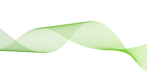 Abstract Green Wave Line Background, green wave melody lines on white background, Vector abstract graphic design Banner Pattern background template.White green Abstract Wallpaper