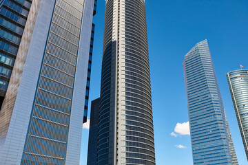 Obraz premium Madrid skyline. Five towers area. Financial and business center. Spain
