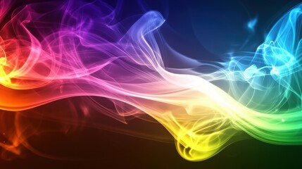 A vibrant swirl of colorful smoke in shades of blue, purple, pink, and orange against a dark backdrop.