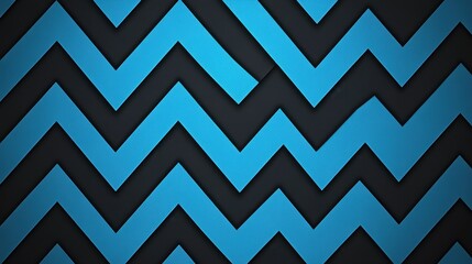 A striking abstract pattern featuring vibrant blue zig-zag lines against a dark background, creating a dynamic visual contrast.
