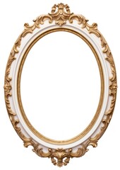 Oval Rococo white and gold photo oval vintage.