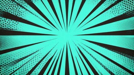 Obraz premium Vibrant teal rays burst outward, creating a dynamic and energetic backdrop perfect for modern designs.