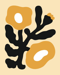 Contemporary silhouette of a classic modern flower