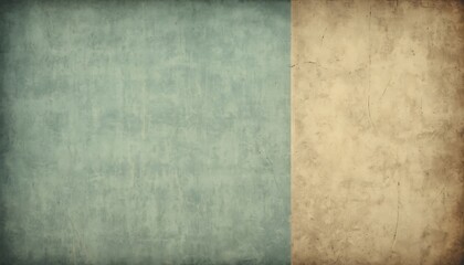 Vintage Texture Background Two Toned Paper. A textured background image with a vertical split between a pale bluegreen left side and a beigebrown right side. Both sides show signs of aging and wear.