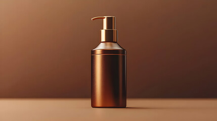 Naklejka premium Golden Cosmetic Bottle 3D Render