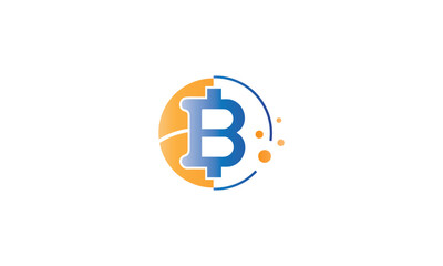 Blockchain logo, logo for blockchain technology, cryptocurrency, bitcoin, mining logo