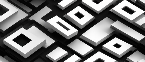 Fototapeta premium Geometric Harmony, alternating square patterns create a minimalist aesthetic, emphasizing symmetry and simplicity in a modern design.