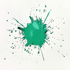 green paint splat on white background, studio light, no shadow