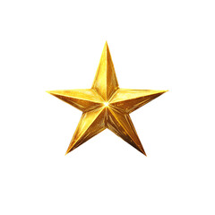 Fototapeta premium Solo una stella tridimensionale color oro su uno sfondo bianco trasparente da personalizzare con auguri e marchi
