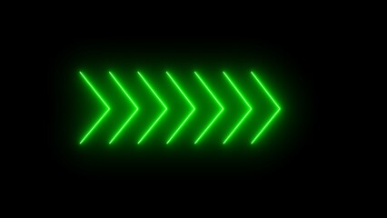 Neon Right arrow icon illustration. neon glowing direction arrow icon.