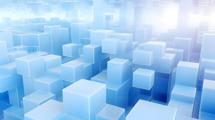 Obraz premium 3d rendering of white and blue abstract geometric background. Scene for advertising, technology, showcase, banner, game, sport, cosmetic, business, metaverse. Sci-Fi Illustration. Product display