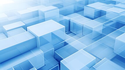 Fototapeta premium 3d rendering of white and blue abstract geometric background. Scene for advertising, technology, showcase, banner, game, sport, cosmetic, business, metaverse. Sci-Fi Illustration. Product display