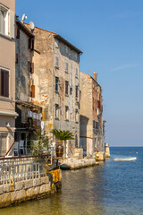 Rovinj, Croatia old town, houses in water