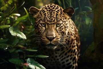 Obraz premium Wildlife jungle documentry leopard animal mammal.