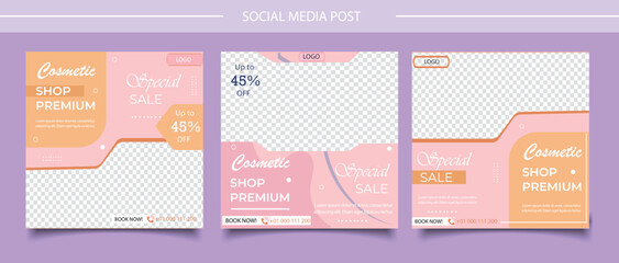  Beauty and spa center social media template design