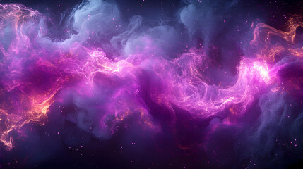 Abstract Purple and Orange Swirling Nebula Background