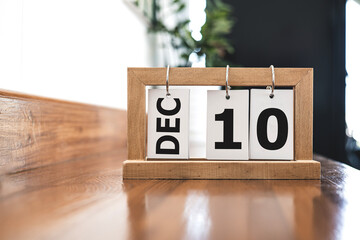 Human rights day, Calendar page 10 December. Important day for recognize human rights and equality.