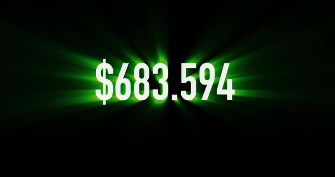 Infographics texture. Electronic counter of monetary numbers. Increase in bank account capital. Accumulation of a large amount of money. Jack pot million dollars.