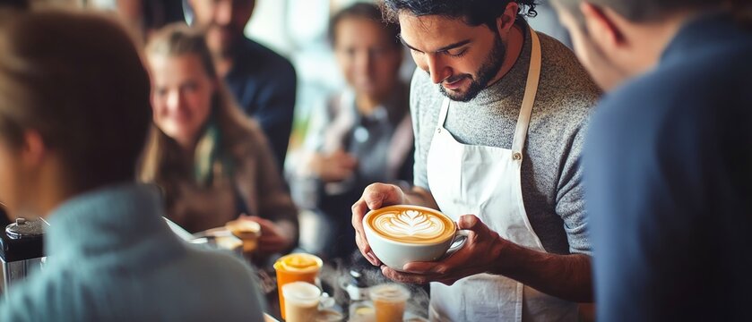 Barista creates stunning latte art to delight coffee lovers
