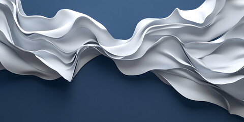 Fototapeta premium Premium minimalist abstract style silk with main colors of light blue and white, 3d, abstract, illustration, advertising, wallpaper, background, poster, business, e-commerce, cover, base map