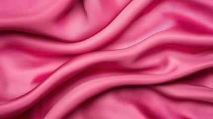 Obraz premium Luxurious Pink Satin Fabric Texture with Smooth Drapery, Soft Waves, and Elegant Folds Ideal for Fashion, Backgrounds, and Textile Designs
