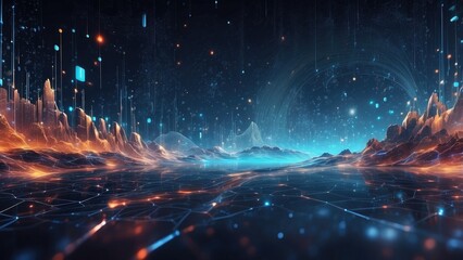 futuristic abstract background Data Transfer is a technological idea. background of a futuristic cyberspace.-