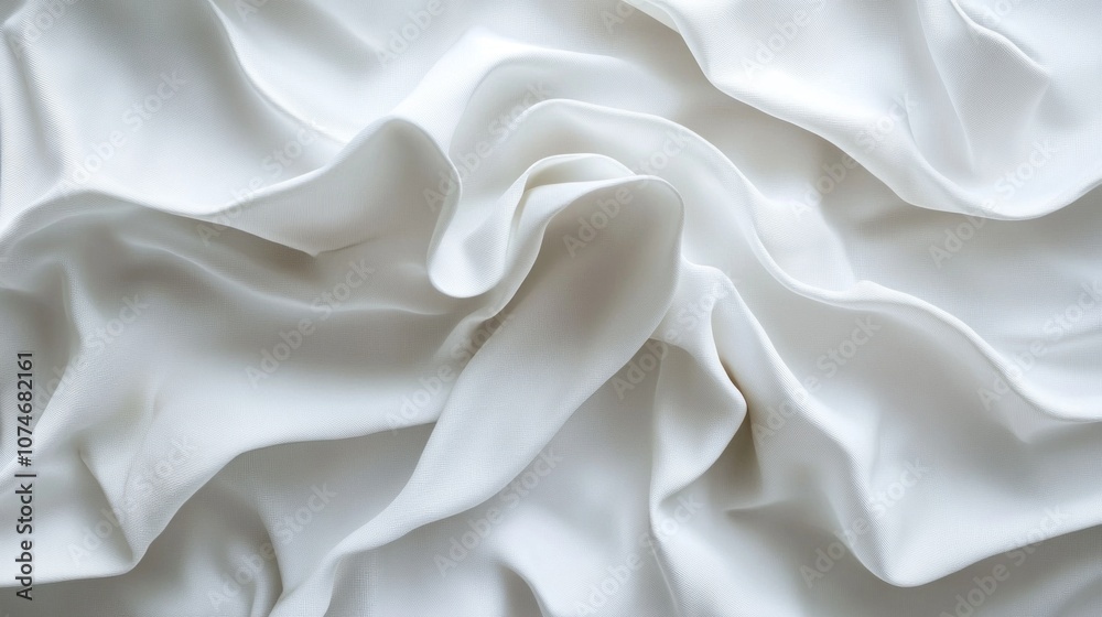 Poster a white fabric with a pattern that looks like a wave