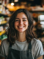 Happy Baker in a Cafe