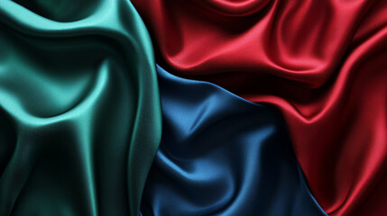 Fototapeta premium Render the silk background with a soft sheen, reflecting light to showcase its rich texture in a deep shade like royal blue, emerald green, or crimson, enhancing the embroidery’s colors.