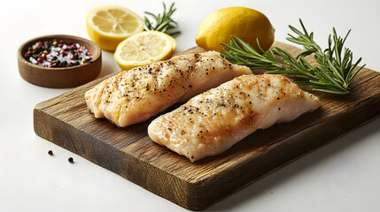 A whole raw chicken on the kitchen table, surrounded by garlic and herbs

