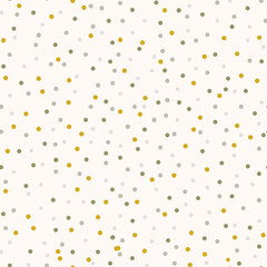 Abstract seamless pattern with colorful freehand dots. Background for children or trendy design with dots shapes.