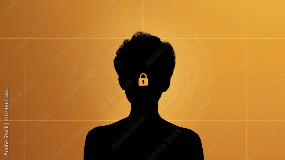 Leinwandbilder the silhouette of an individual contrasts with a digital backdrop, highlighting the importance of pr