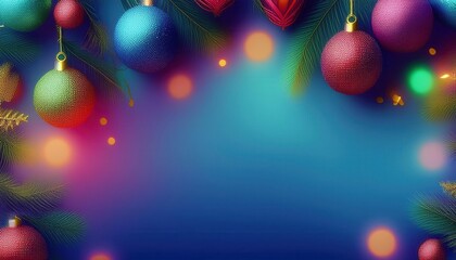 Merry Christmas frame and sparkle bokeh lights