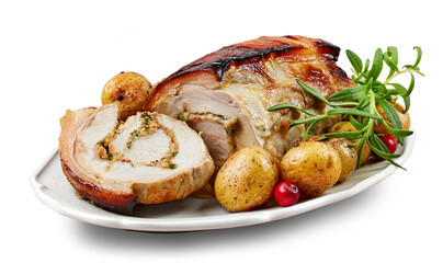 roast pork with potatoes