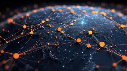 idea of a global network connection. visualization of big data. communication through social networks in international computer networks. Science, business, and internet