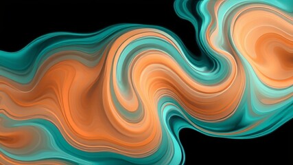 Abstract Food Photography with Vibrant White and Orange Teal Gradient on Black Background for Stunning Visual Appeal