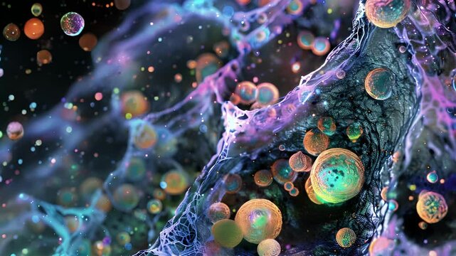 A snapshot of a stem cell niche from a developing embryo illustrating the role of the extracellular matrix and local signaling molecules in shaping the fate of pluripotent cells.