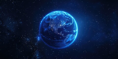 Fototapeta premium Digital representation of planet Earth with cyber theme