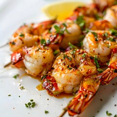 healthy sea food dish cuisine isolated on white background