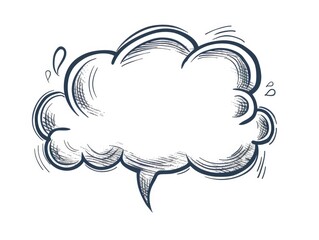 Illustrative concept of thoughtful contemplation or innovation represented by a cloud. Ideal for educational, business, and creativity themes.