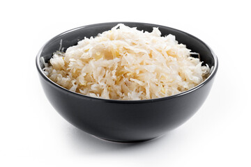 Sauerkraut in a bowl isolated on white background