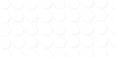 Abstract white hexagon concept background. Seamless pattern with hexagon. Hexagonal white hexagons honeycomb wallpaper. Abstract white lines background.	